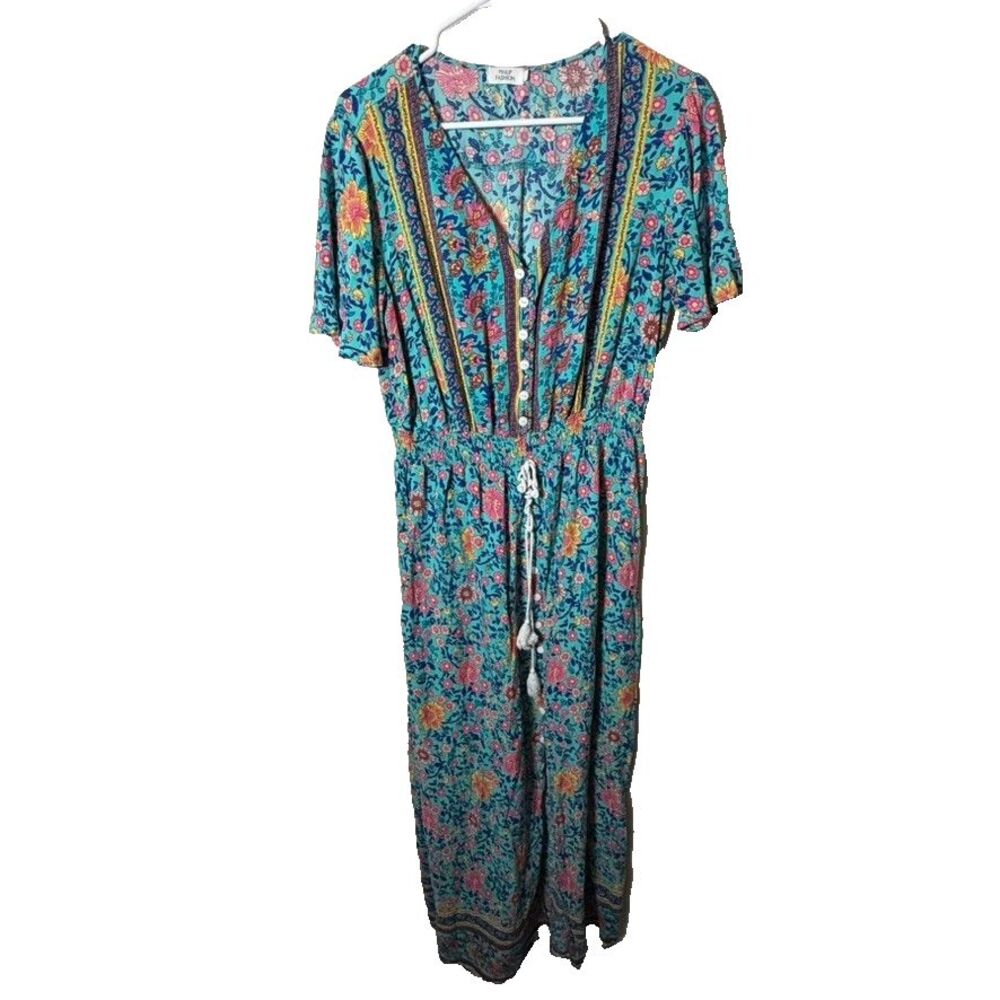 Pinup Fashion Dress Women's 20W Sheath V-Neck Short Sleeve Boho Casual Artsy